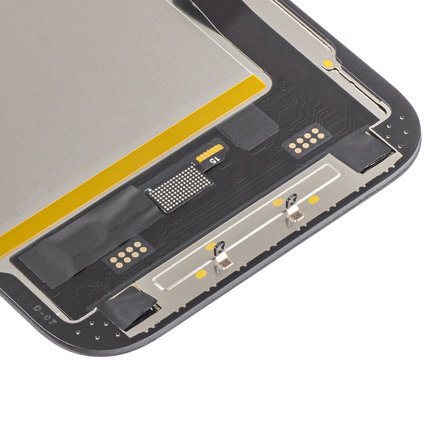 Display mit MP-Touchscreen kompatibel mit Apple iPhone 15, mit Rahmen, Soft OLED FHD IC Movable Version, Schwarz