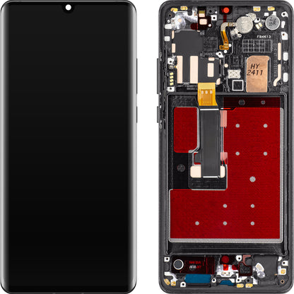 MP Touchscreen Display kompatibel mit Huawei P30 Pro, mit Rahmen, OLED Version, Schwarz 