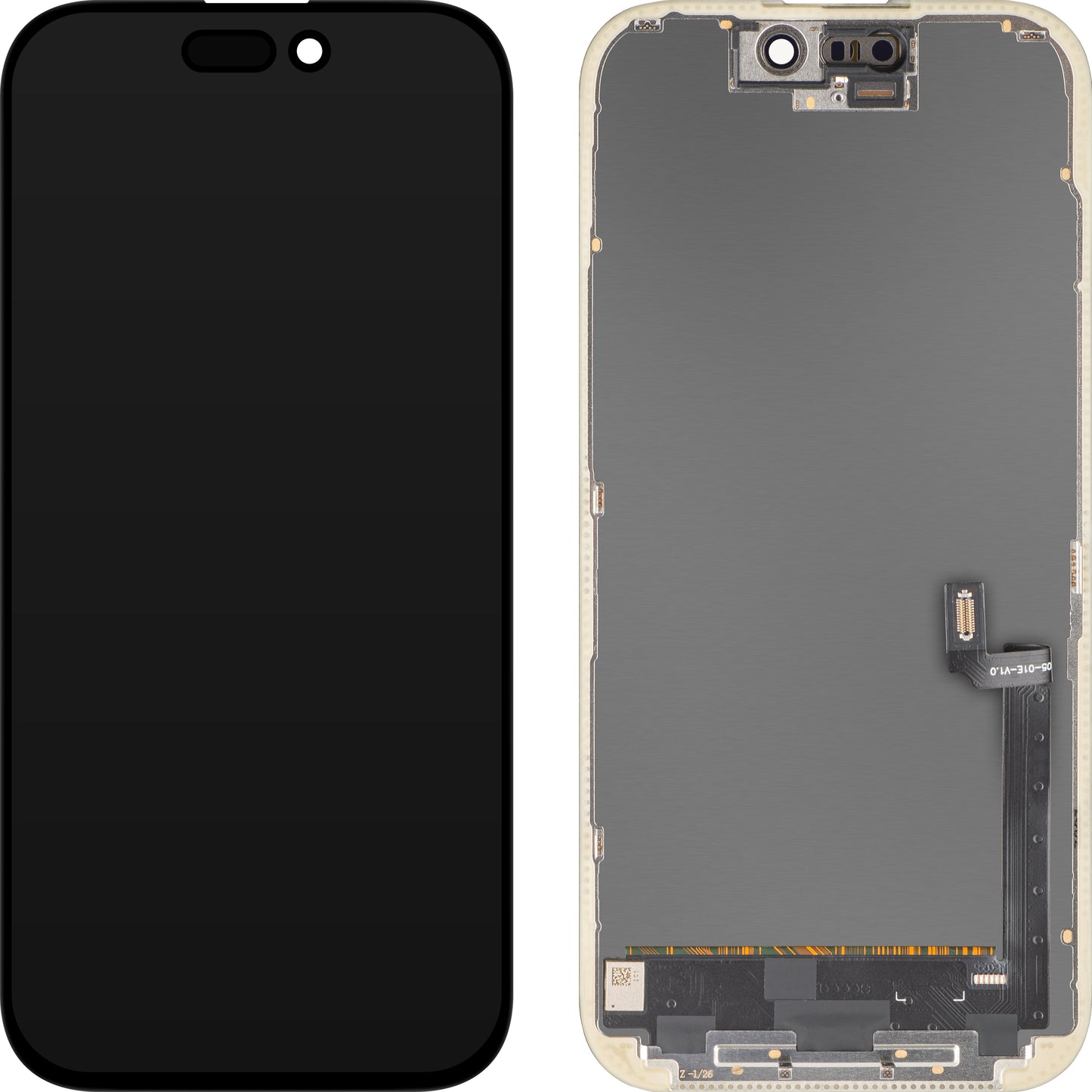 MP Touchscreen-Display kompatibel mit Apple iPhone 17, mit Rahmen, OLED FHD IC Movable Version, Schwarz