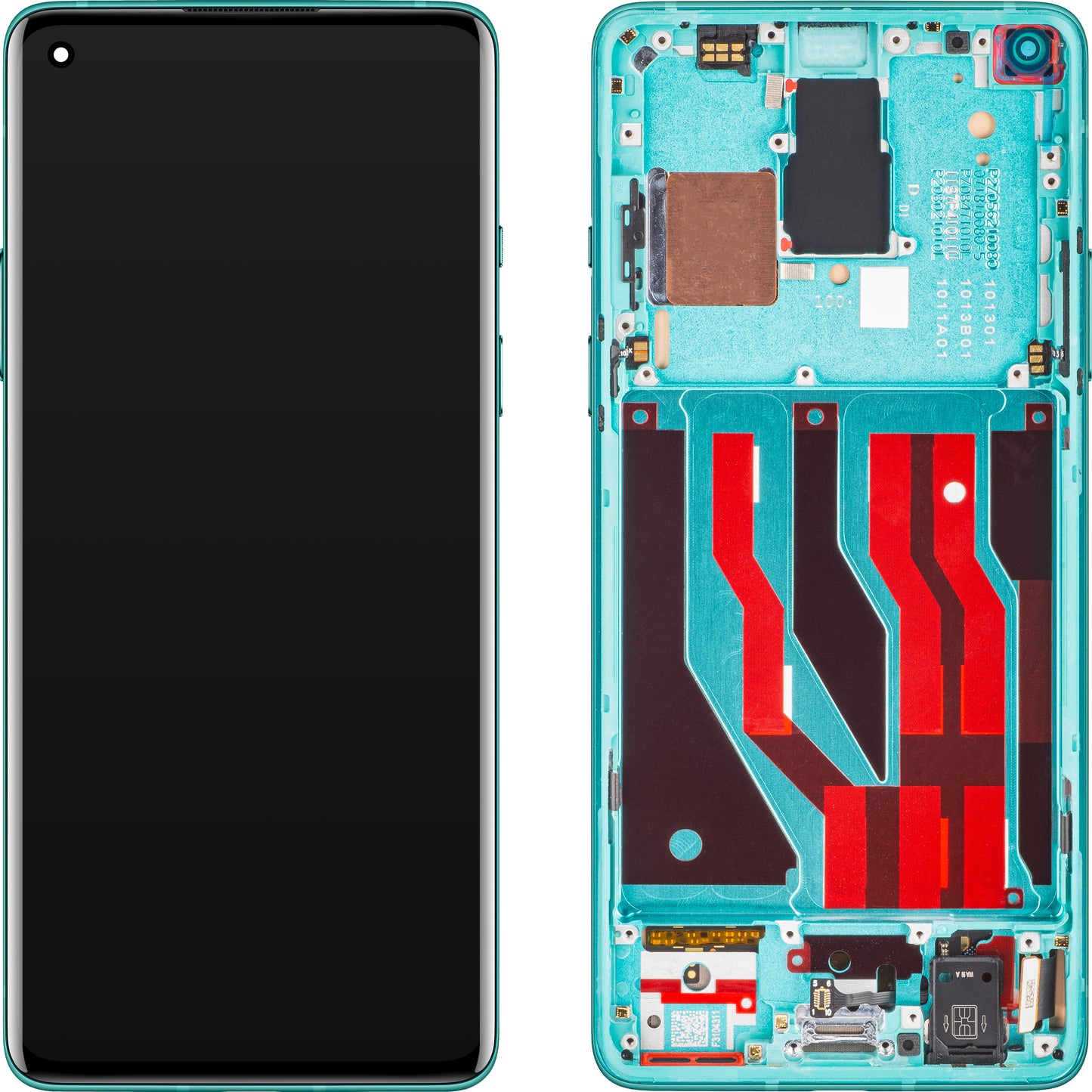 Display mit Touchscreen OnePlus 8, mit Rahmen, Grün (Glacial Green), Service Pack 2011100173