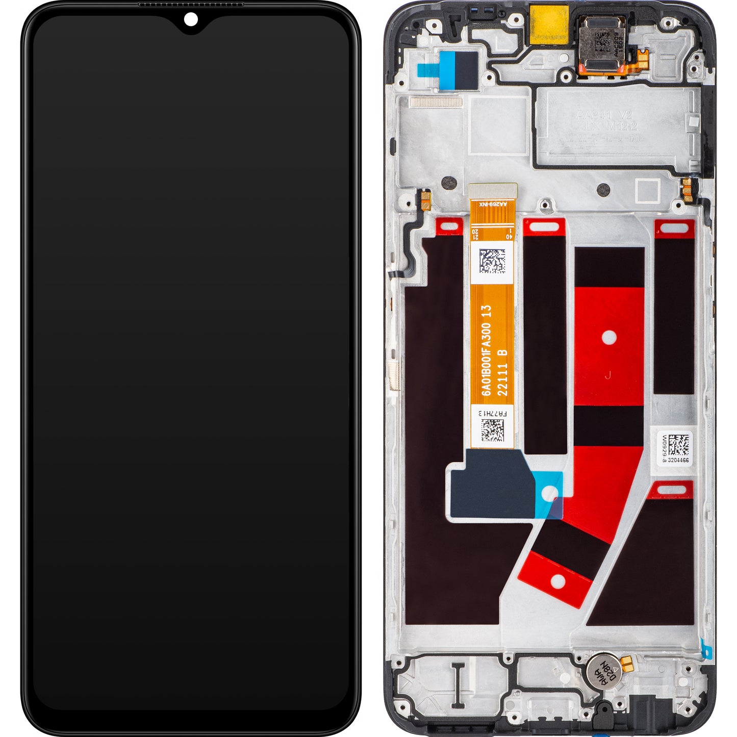 Display mit Touchscreen Oppo A77 4G / A57s / Oneplus Nord N20 SE, mit Rahmen, Schwarz, Service Pack 4130254