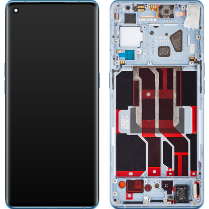 Display mit Touchscreen Oppo Reno6 Pro 5G (Snapdragon) / Reno6 Pro+ 5G, mit Rahmen, Blau (Arctic Sky), Service Pack 4907527