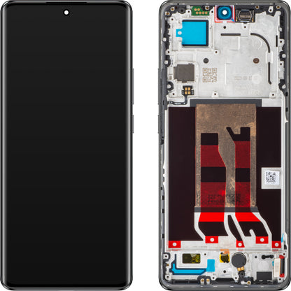 Display mit Touchscreen Oppo Reno10 Pro, mit Rahmen, Schwarz (Silbergrau), Service Pack 621029000057