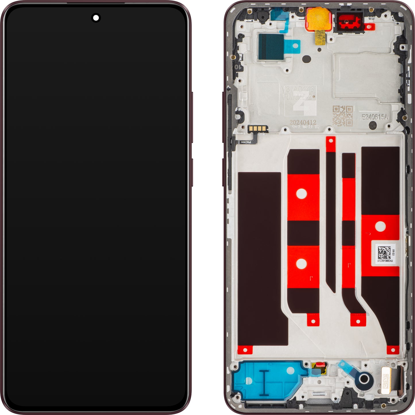 Display mit Touchscreen Oppo F25 Pro / Reno11 F, mit Rahmen, Dunkelblau (Claret), Service Pack 621029000177