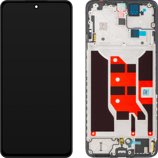 Touchscreen-Display Oppo Reno12 F, mit Rahmen, Schwarz, Service Pack 621029000258