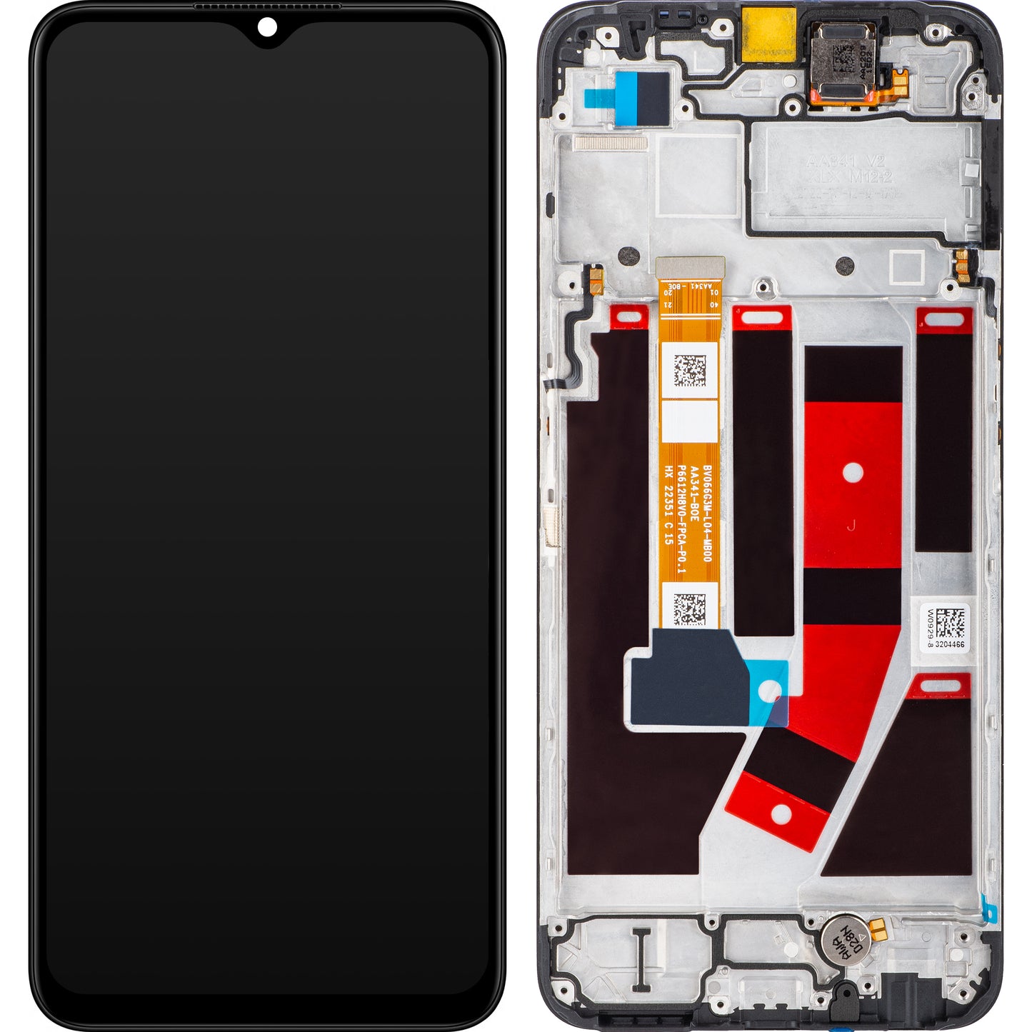 Oppo A57 5G Touchscreen Display, with Frame, Black, Refurbished 4130239