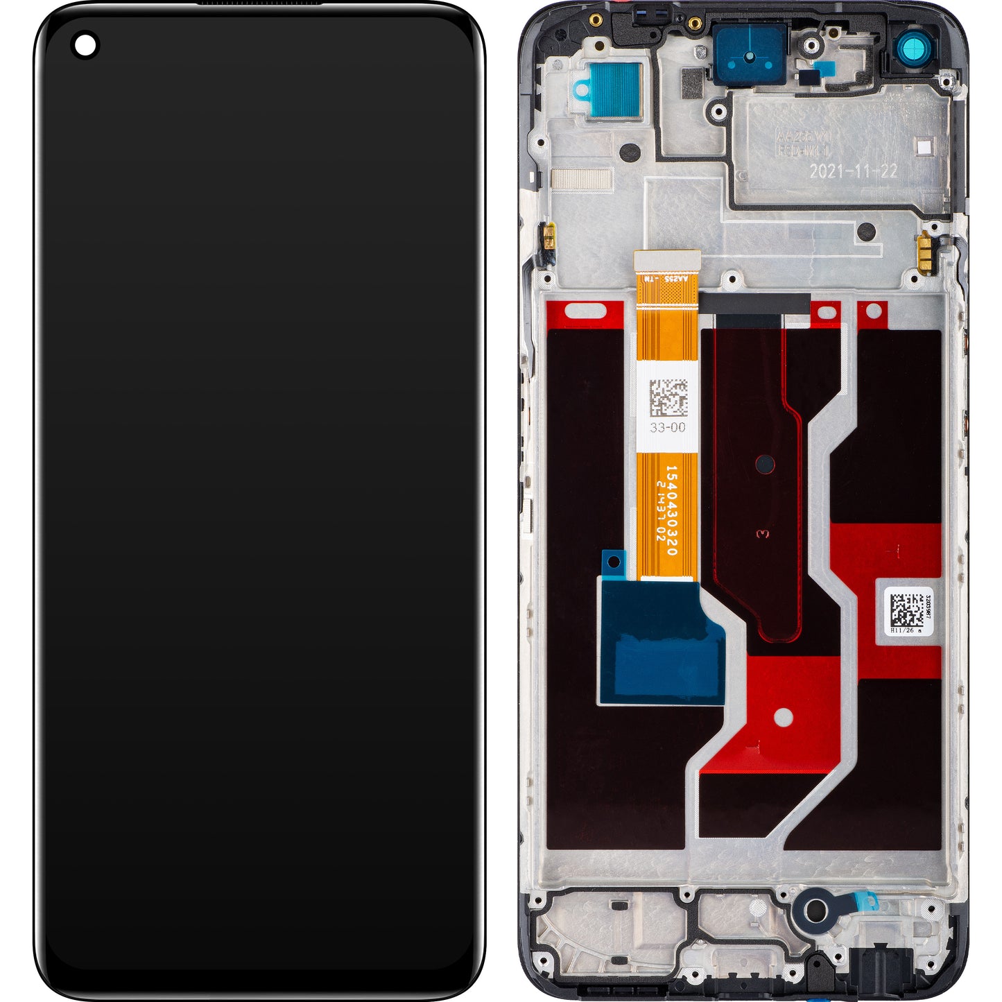 Display mit Touchscreen Realme 9i, mit Rahmen, Schwarz, Service Pack 4909568