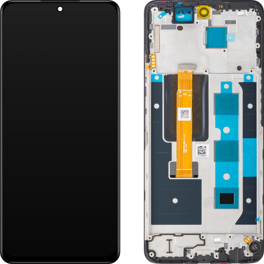 Display mit Touchscreen für Realme 12, mit Rahmen, Schwarz, Service Pack