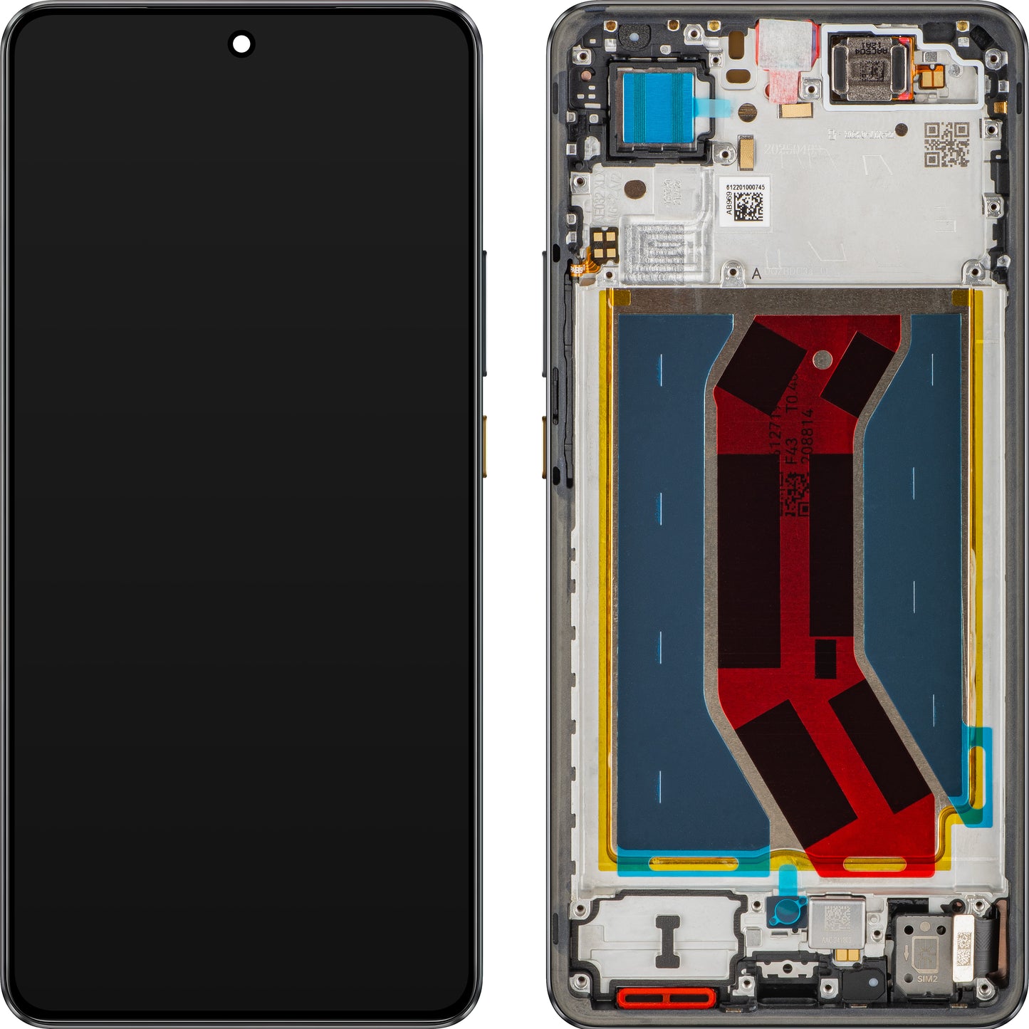 Display mit Touchscreen Realme GT 7T, mit Rahmen, Schwarz (IceSense Black), Service Pack 621029000574
