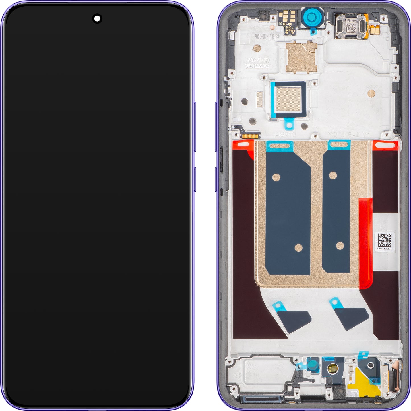 Display mit Touchscreen Realme 14 Pro+, mit Rahmen, Lila (Bikaner Purple), Service Pack 621039000081