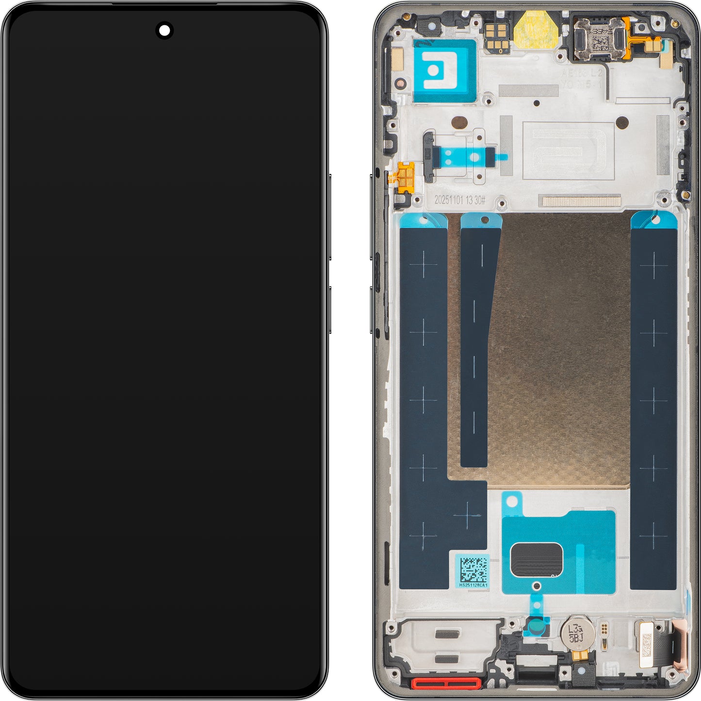 Display mit Touchscreen Realme 16 Pro+, mit Rahmen, Grau, Service Pack 621029000805