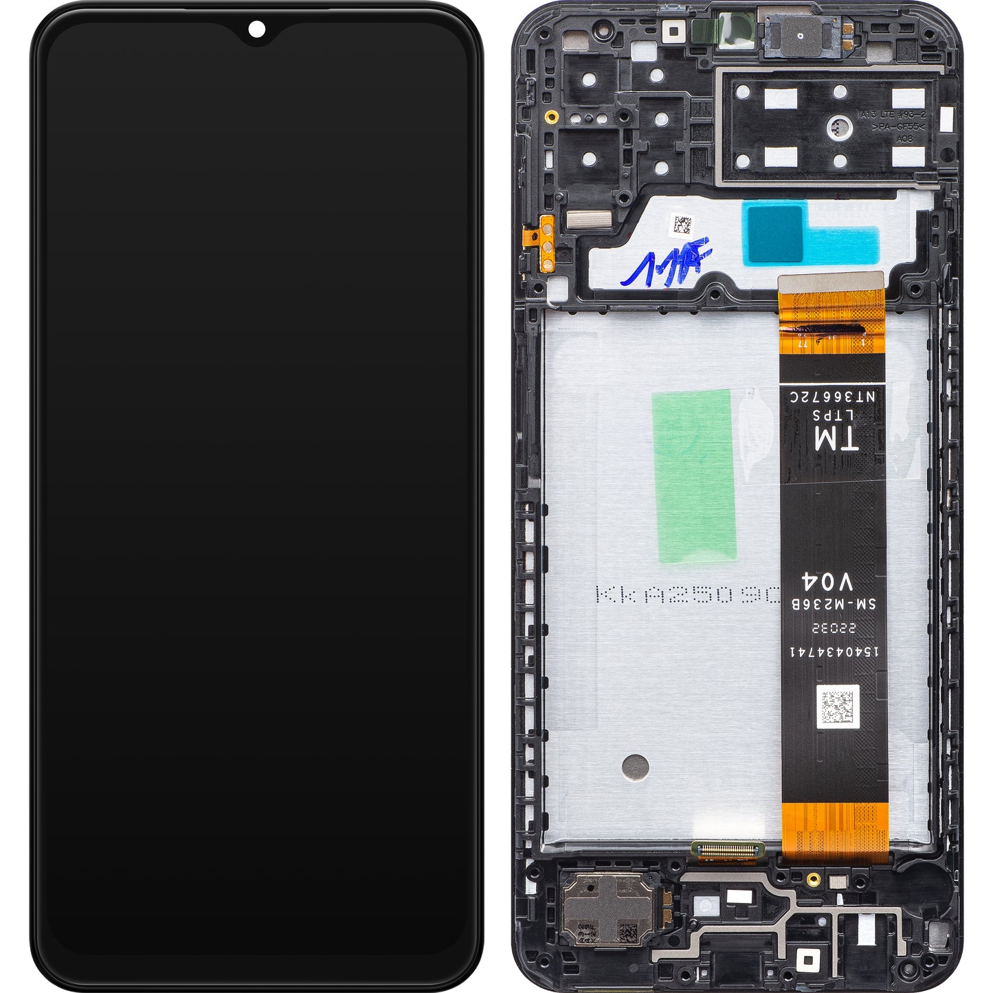 Samsung Galaxy A13 A135 Touchscreen-Display mit Rahmen, Schwarz, Wiederaufbereitet GH82-28508A
