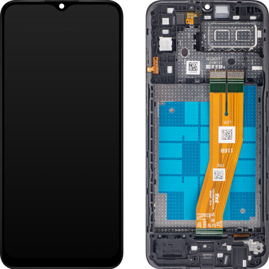 Touchscreen Display Samsung Galaxy A04e A042, mit Rahmen, Schwarz, Service Pack GH81-23088A 