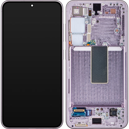 Display mit Touchscreen Samsung Galaxy S23 S911, mit Rahmen, Pink (Lavendel), Service Pack GH82-30480D