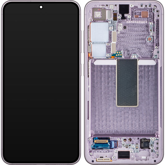 Samsung Galaxy S23 S911 Touchscreen-Display mit Rahmen, Pink (Lavendel), Service Pack GH82-30480D