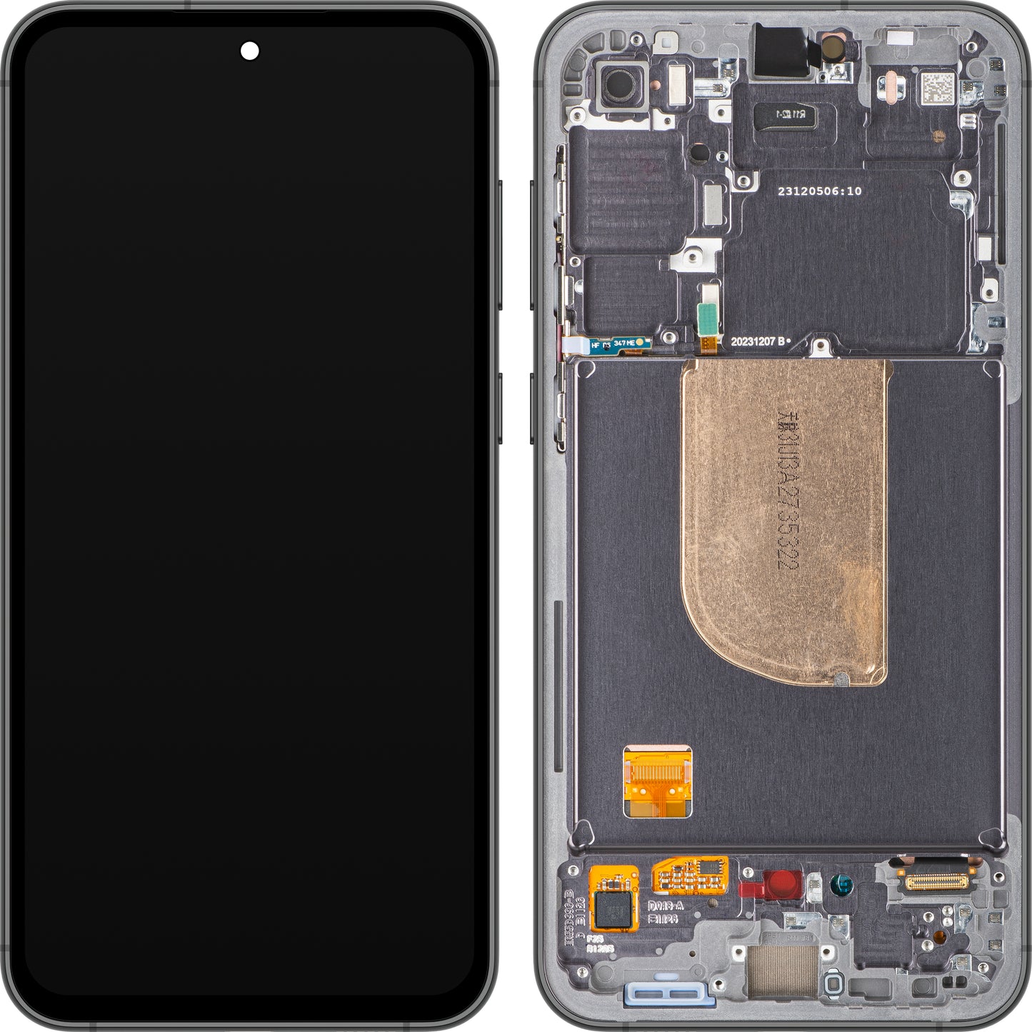 Samsung Galaxy S23 FE S711 Touchscreen Display Samsung Galaxy S23 FE S711, mit Rahmen, Schwarz (Graphit), Service Pack GH82-32854A 