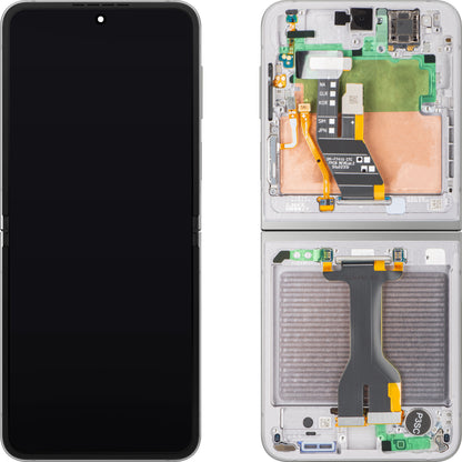 Display mit Touchscreen Samsung Galaxy Z Flip6 F741, mit Rahmen, Sub Inner, Silber (Silver Shadow), Service Pack GH82-35013A
