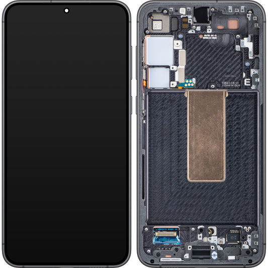 Touchscreen Display Samsung Galaxy S23+ S916, mit Rahmen, Schwarz (Phantom Schwarz), Service Pack GH82-30476A