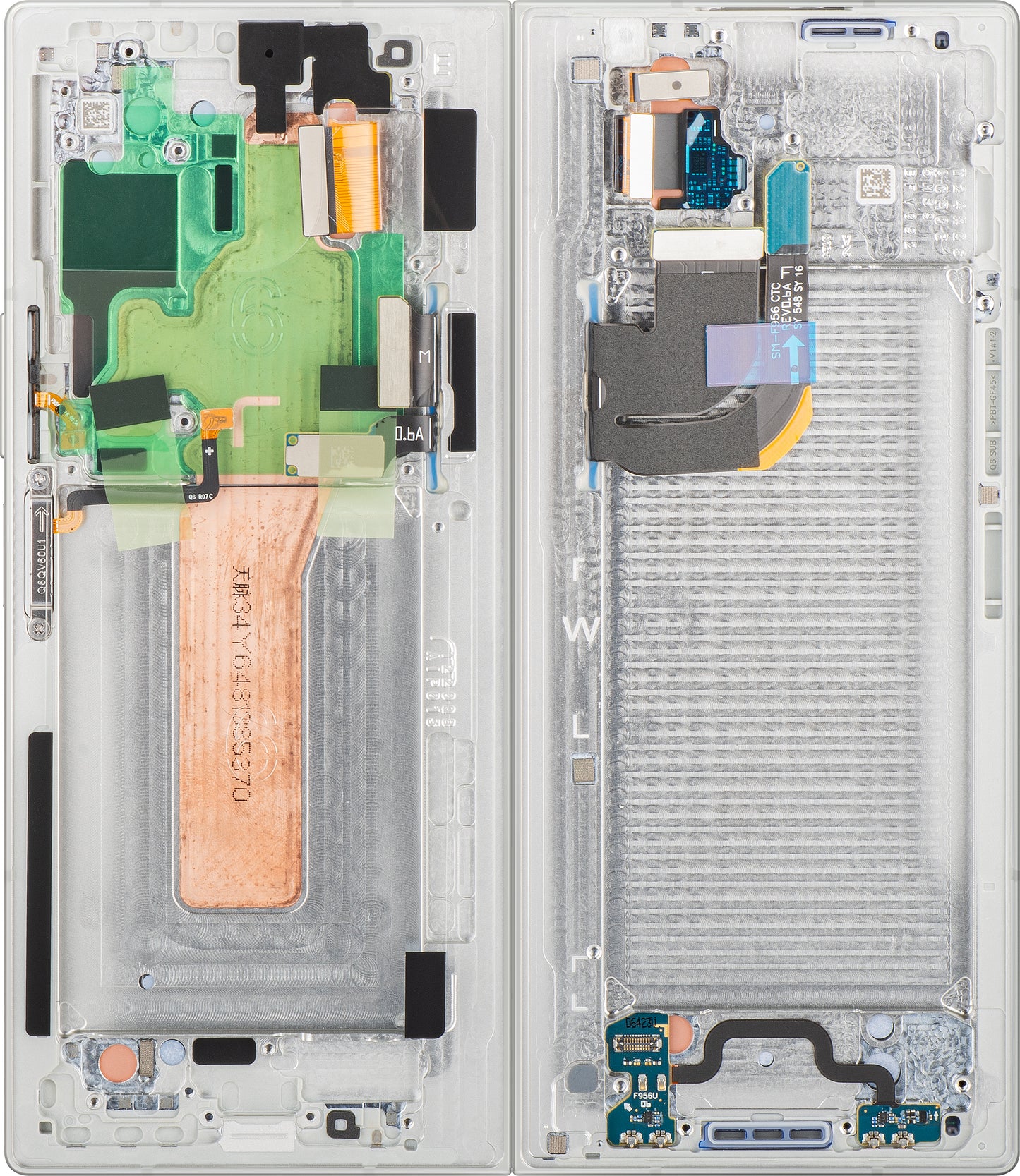 Samsung Galaxy Z Fold6 F956 Touchscreen-Display mit Rahmen, Sub Inner, Weiß, Service Pack GH82-35042E