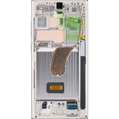 Display mit Touchscreen Samsung Galaxy S23 Ultra S918, mit Rahmen, Weiß (Creme), Service Pack GH82-30466B