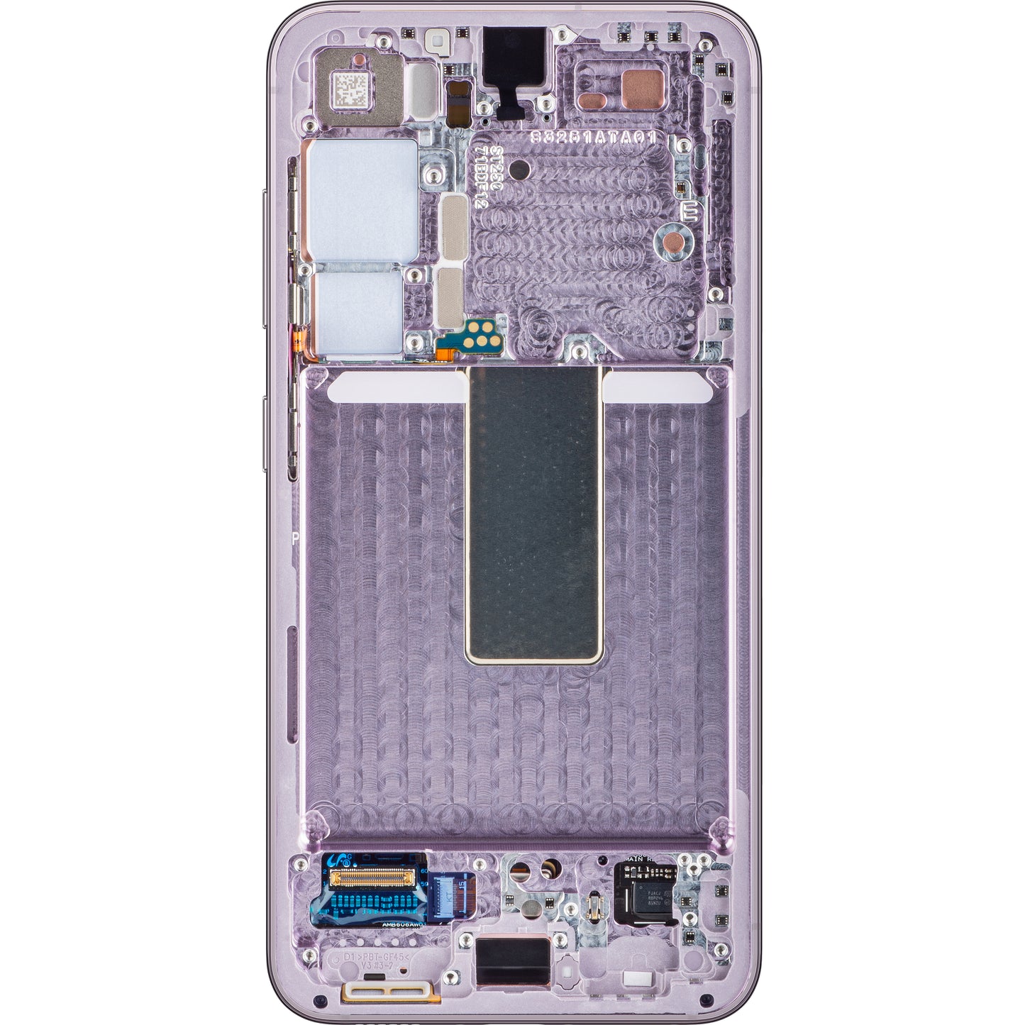 Display mit Touchscreen Samsung Galaxy S23 S911, mit Rahmen, Pink (Lavendel), Service Pack GH82-30480D