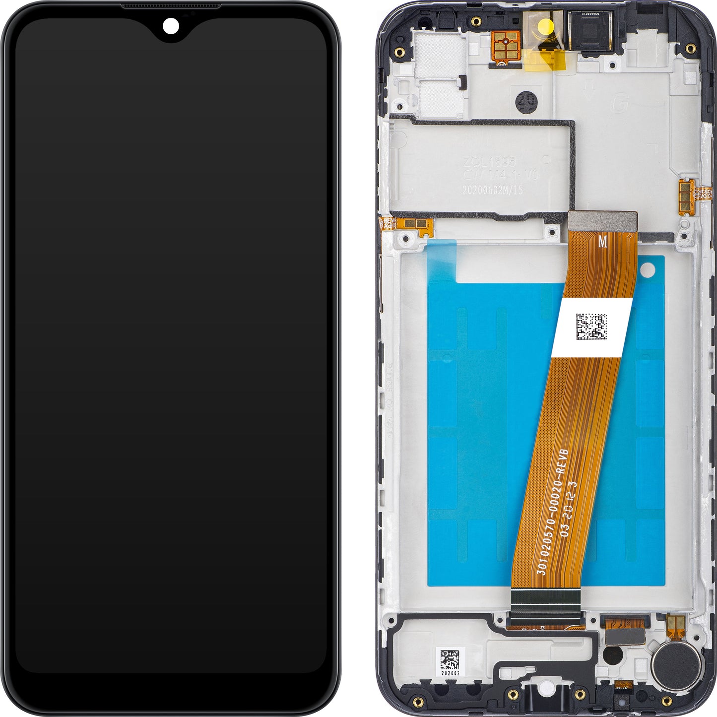 Display mit Touchscreen für Samsung Galaxy A01 A015, mit Rahmen, Europäische Version, Schwarz, Service Pack GH81-18209A