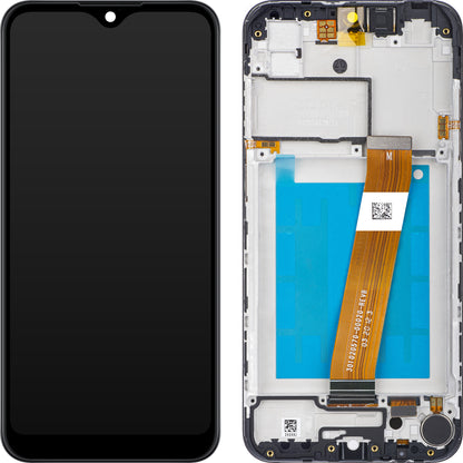Display mit Touchscreen für Samsung Galaxy A01 A015, mit Rahmen, Europäische Version, Schwarz, Service Pack GH81-18209A