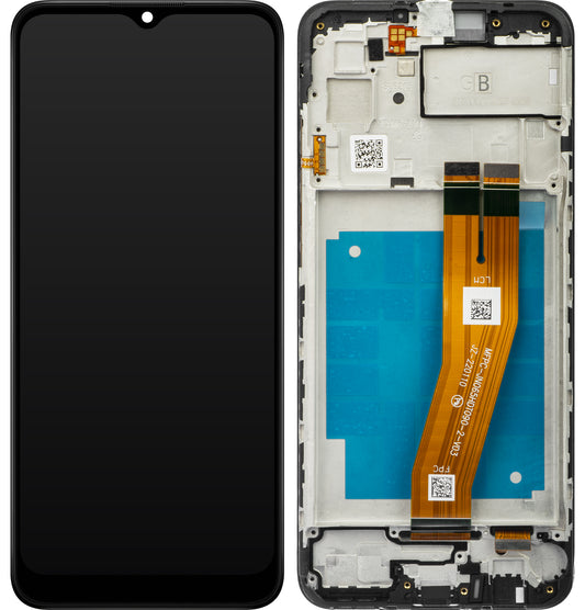 Display mit Touchscreen Samsung Galaxy A03 A035, mit Rahmen, Version F, Schwarz, Service Pack GH81-21625A