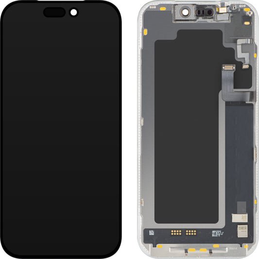 Touchscreen-Display mit Licht-Näherungssensor MP kompatibel mit Apple iPhone 17 Pro, mit Rahmen, OLED FHD 120Hz Diagnosesoftware-Version, Schwarz