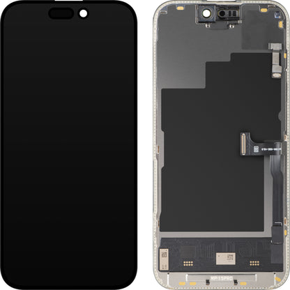 Touchscreen Display with Proximity Sensor MP compatible with Apple iPhone 15 Pro, with Frame, OLED FHD 120Hz Diagnostic Software Version, Black