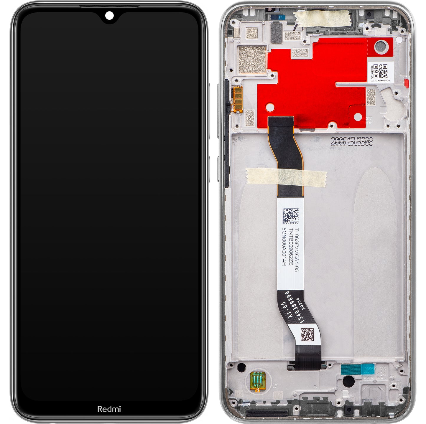 Display mit Touchscreen Xiaomi Redmi Note 8T, mit Rahmen, Silber (Moonlight White), Service Pack 5600020C3X00