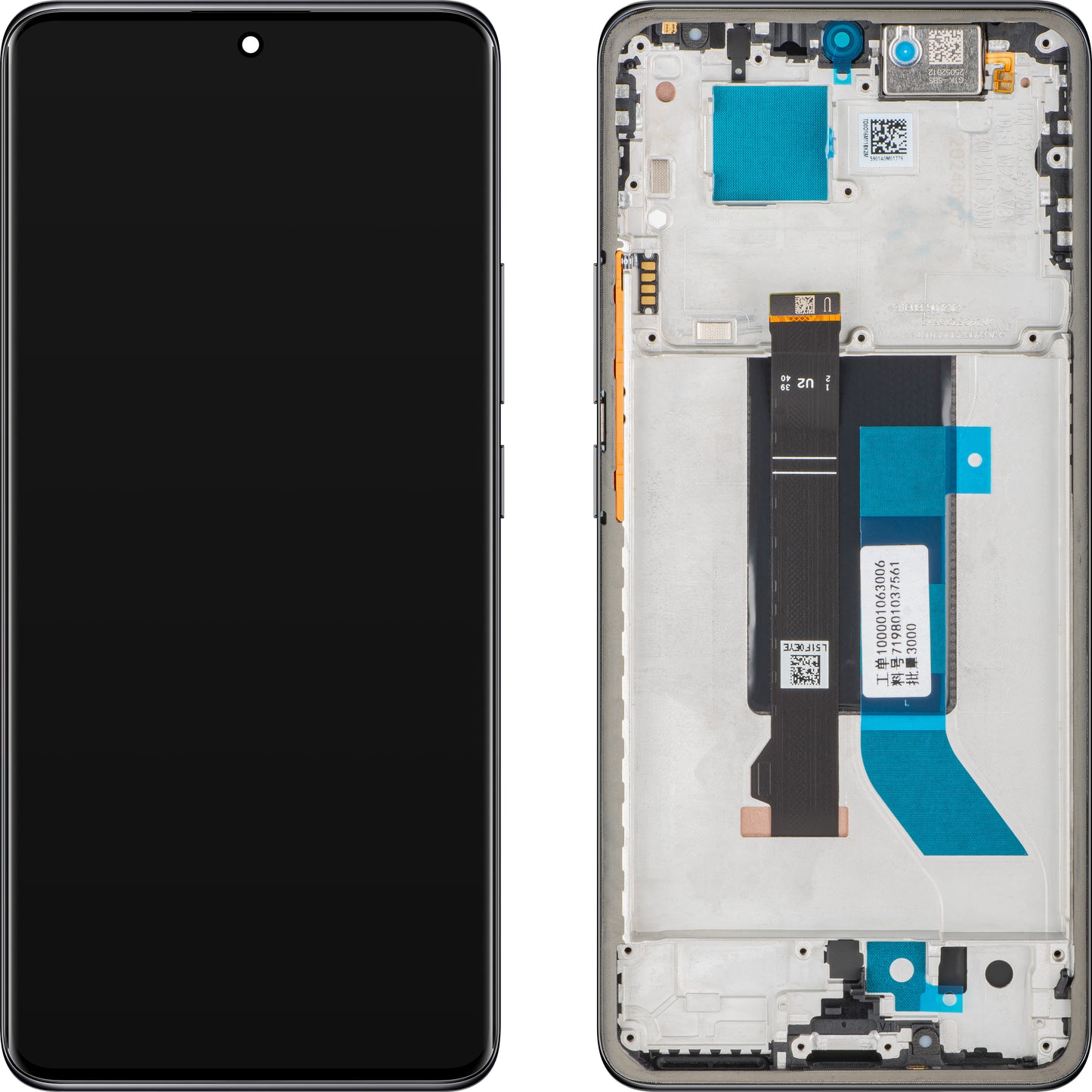 Display mit Touchscreen Xiaomi Redmi Note 14 Pro 5G, mit Rahmen, Schwarz (Midnight Black), Service Pack 56002300O1600