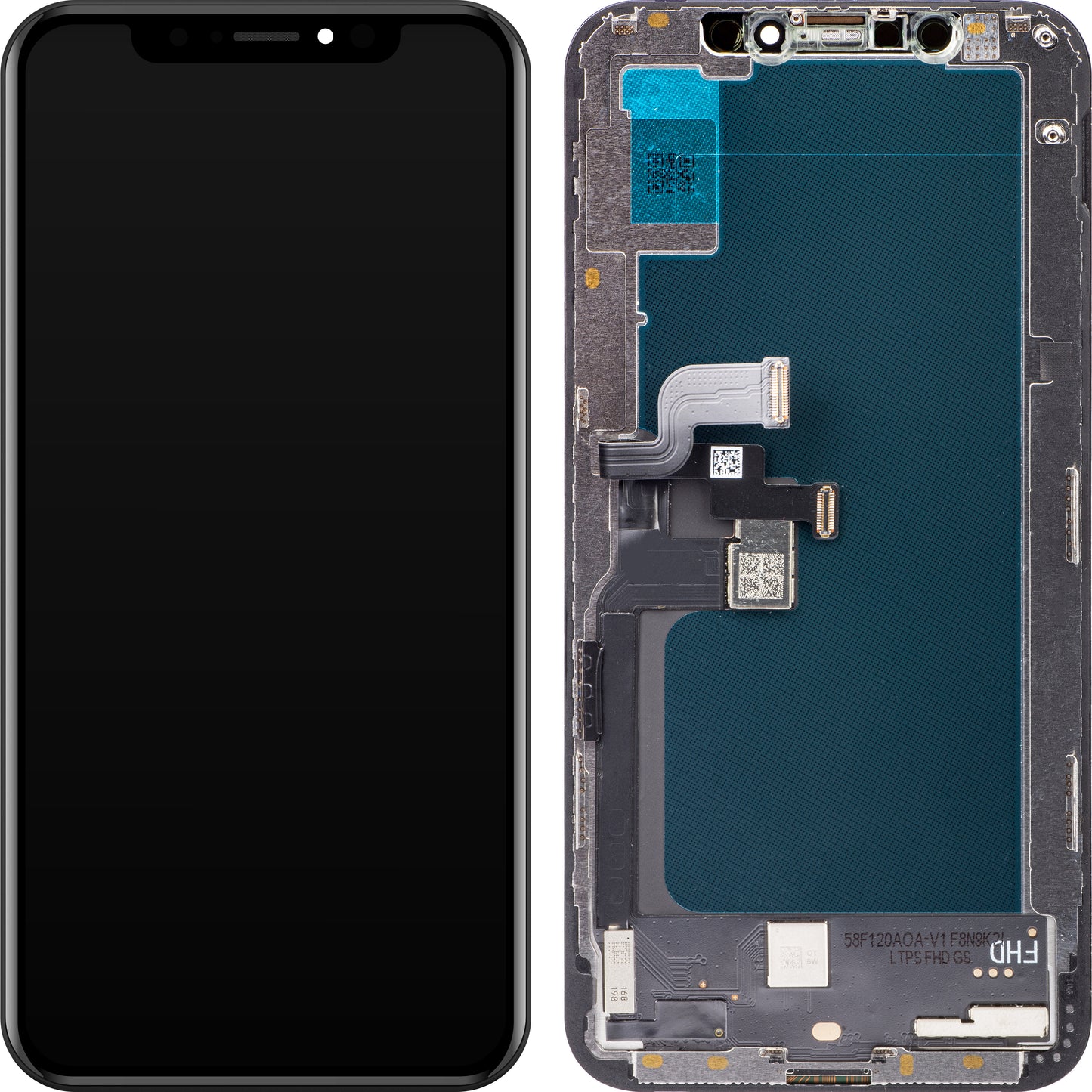 ZY Touchscreen-Display für Apple iPhone XS, mit Rahmen, In-Cell-LCD-Version, Schwarz