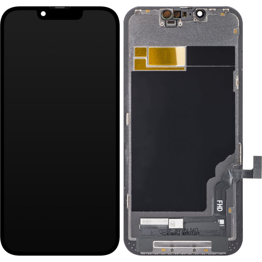 ZY Touchscreen Display für Apple iPhone 13, mit Rahmen, LCD In-Cell IC beweglich, Schwarz 