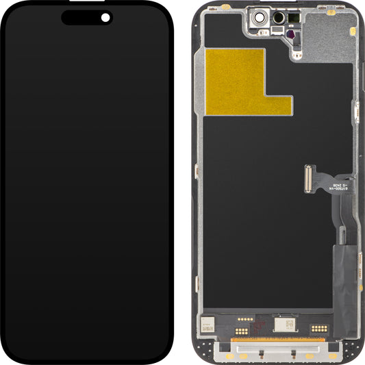 ZY Touchscreen Display für Apple iPhone 14 Pro, mit Rahmen, In-Cell IC Movable LCD Version, Schwarz 