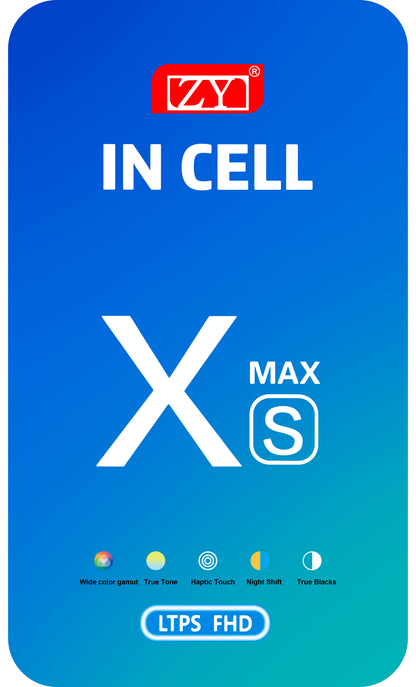 ZY Touchscreen Display für Apple iPhone XS Max, mit Rahmen, In-Cell LCD Version, Schwarz 