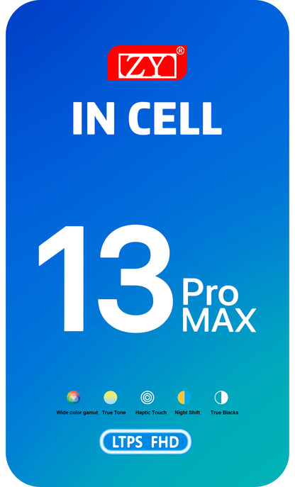 ZY Touchscreen Display für Apple iPhone 13 Pro Max, mit Rahmen, In-Cell IC Movable LCD Version, Schwarz