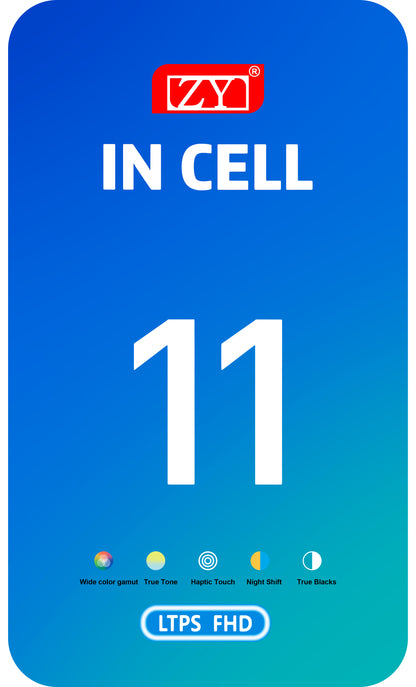 ZY Touchscreen-Display für Apple iPhone 11, mit Rahmen, In-Cell IC Movable LCD-Version, Schwarz