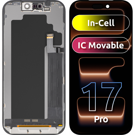 Display mit Touchscreen ZY für Apple iPhone 17 Pro, mit Rahmen, LCD In-Cell IC Movable Version, Schwarz