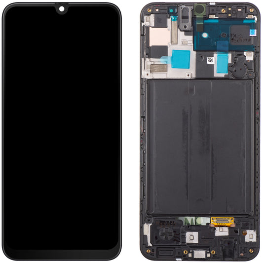 Touchscreen Display Samsung Galaxy A50 A505, mit Rahmen, Schwarz, Service Pack GH82-19204A