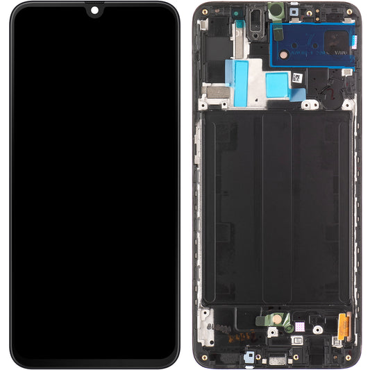 Touchscreen Display Samsung Galaxy A70 A705, mit Rahmen, Schwarz, Service Pack GH82-19747A