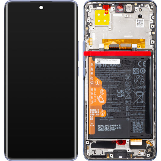 Touchscreen Display Huawei nova 9, mit Rahmen und Akku, Starry Blue, Service Pack 02354NUF
