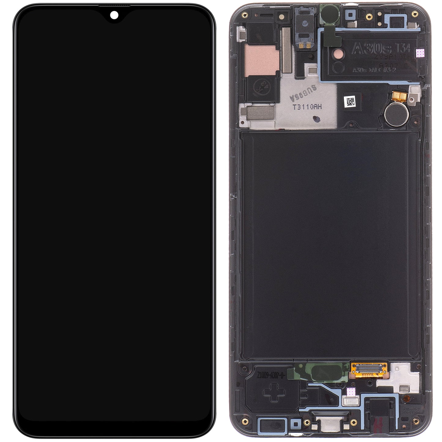 Display mit Touchscreen Samsung Galaxy A30s A307, mit Rahmen, Schwarz, Service Pack GH82-21190A