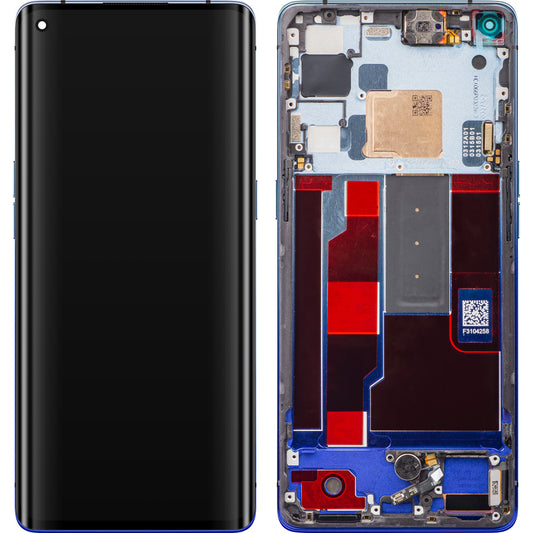 Display mit Touchscreen Oppo Find X2 Neo, mit Rahmen, Blau (Starry Blue), Service Pack 4904018