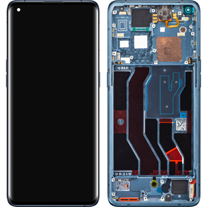 Display mit Touchscreen Oppo Find X3 Pro, mit Rahmen, Blau, Service Pack 4906613