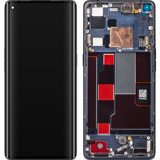 Display mit Touchscreen Oppo Find X2 Neo, mit Rahmen, Schwarz (Moonlight Black), Service Pack 4904017