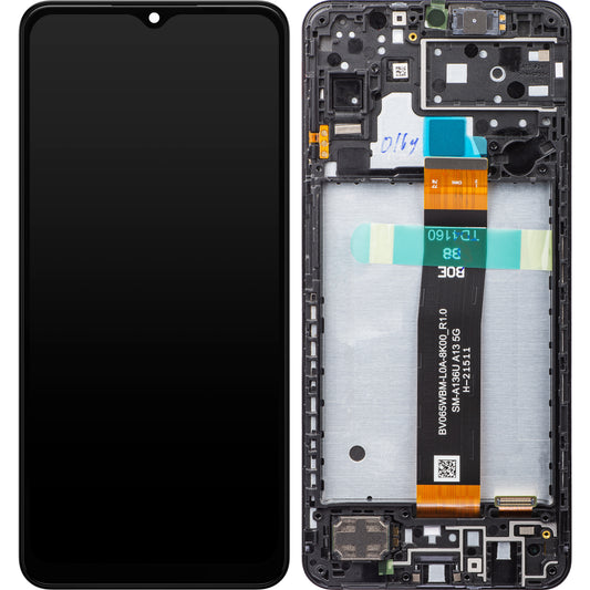 Display mit Touchscreen Samsung Galaxy A13 5G A136, mit Rahmen, Schwarz, Service Pack GH82-29077A