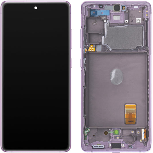 Touchscreen Display Samsung Galaxy S20 FE 5G G781, mit Rahmen, Lila, Service Pack GH82-24214C