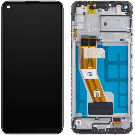 Touchscreen Display Samsung Galaxy M11 M115, mit Rahmen, Schwarz, Service Pack GH81-18736A