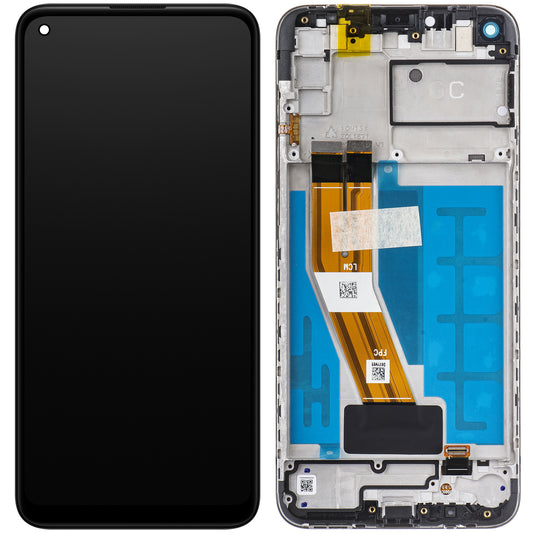 Touchscreen Display Samsung Galaxy A11 A115, mit Rahmen, Schwarz, Service Pack GH81-18760A